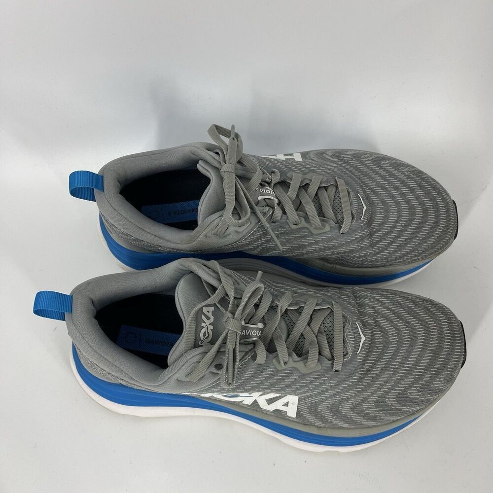 Hoka One One Gaviota 5 Shoes Size 9.5D Mens Gray Blue Road Running Comfort Gym - Picture 2 of 11
